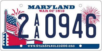 MD license plate 2AA0946