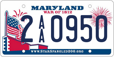 MD license plate 2AA0950