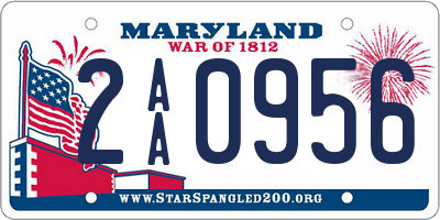 MD license plate 2AA0956