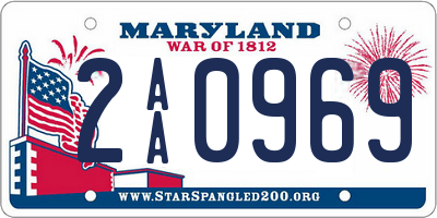 MD license plate 2AA0969