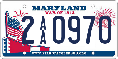 MD license plate 2AA0970