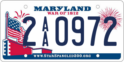 MD license plate 2AA0972