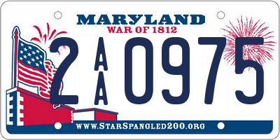 MD license plate 2AA0975