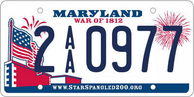 MD license plate 2AA0977