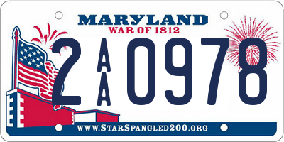 MD license plate 2AA0978