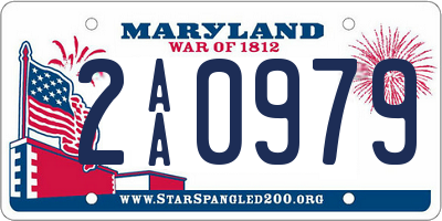 MD license plate 2AA0979