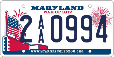 MD license plate 2AA0994