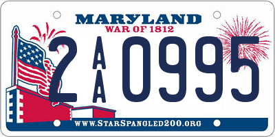 MD license plate 2AA0995