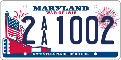 MD license plate 2AA1002