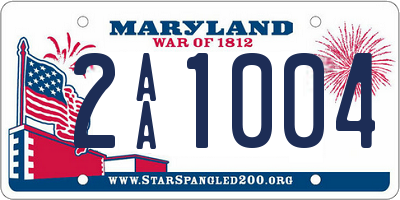 MD license plate 2AA1004