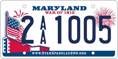 MD license plate 2AA1005