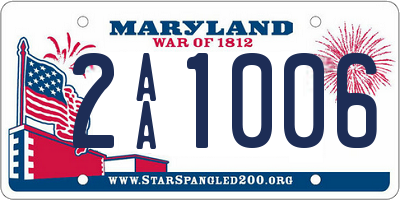 MD license plate 2AA1006