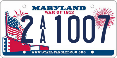 MD license plate 2AA1007