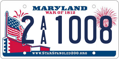 MD license plate 2AA1008