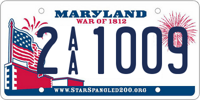 MD license plate 2AA1009