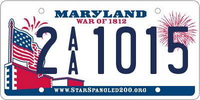 MD license plate 2AA1015