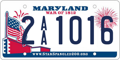 MD license plate 2AA1016