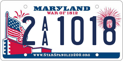 MD license plate 2AA1018