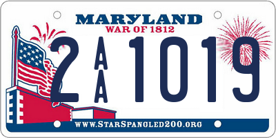 MD license plate 2AA1019