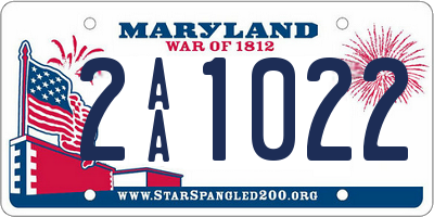 MD license plate 2AA1022