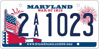 MD license plate 2AA1023