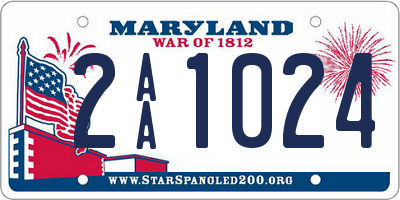 MD license plate 2AA1024