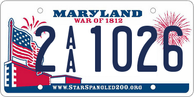 MD license plate 2AA1026