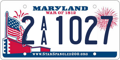 MD license plate 2AA1027