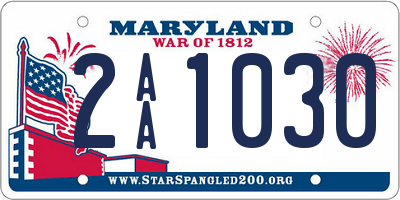 MD license plate 2AA1030