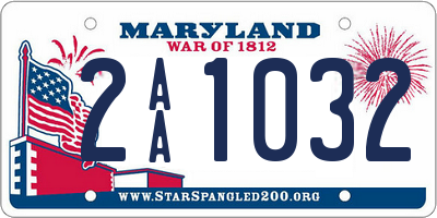 MD license plate 2AA1032