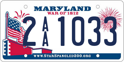 MD license plate 2AA1033