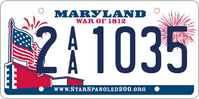 MD license plate 2AA1035