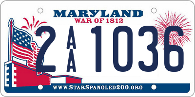 MD license plate 2AA1036