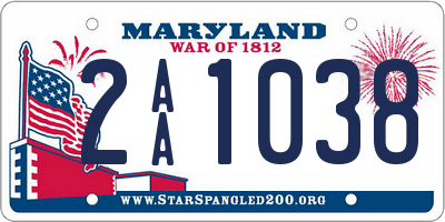 MD license plate 2AA1038