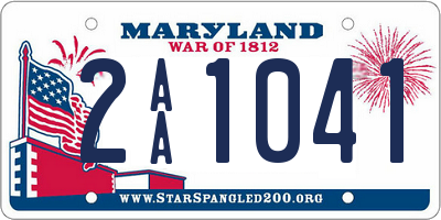 MD license plate 2AA1041