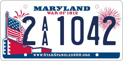 MD license plate 2AA1042