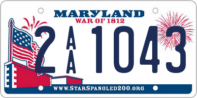 MD license plate 2AA1043