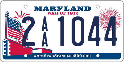 MD license plate 2AA1044