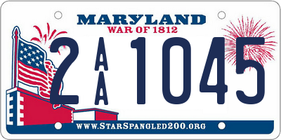 MD license plate 2AA1045