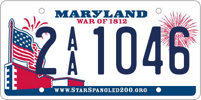 MD license plate 2AA1046