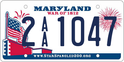 MD license plate 2AA1047