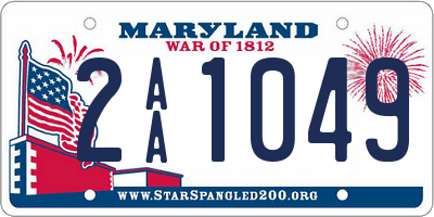 MD license plate 2AA1049