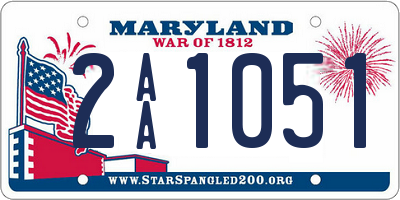 MD license plate 2AA1051