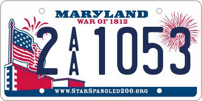 MD license plate 2AA1053