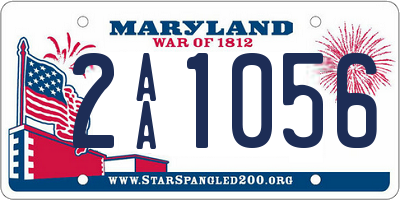 MD license plate 2AA1056