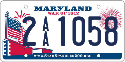 MD license plate 2AA1058