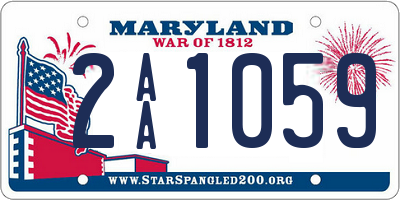 MD license plate 2AA1059