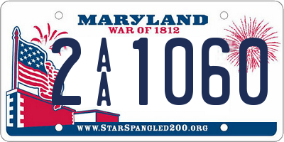 MD license plate 2AA1060