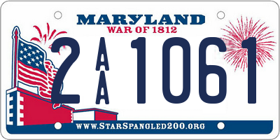 MD license plate 2AA1061