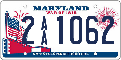 MD license plate 2AA1062